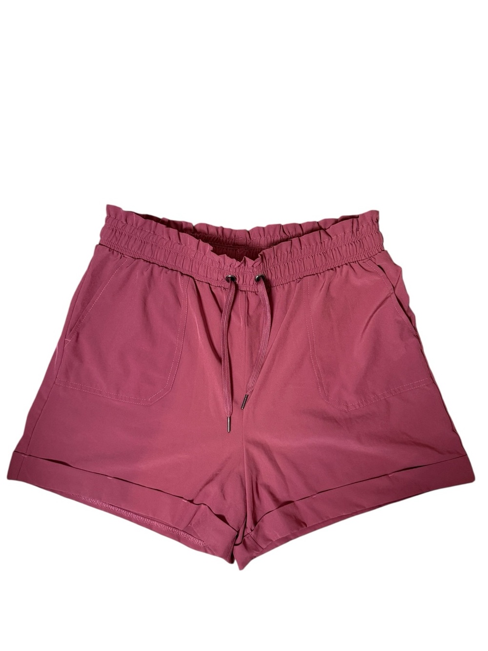 Danskin Medium High-Waist Drawstring Shorts - Rose Mauve